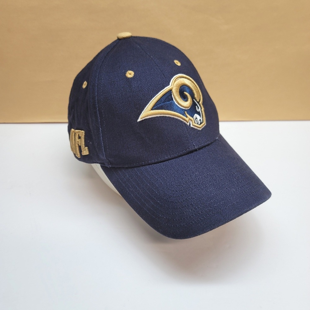 NFL Team Apparel St. Louis Rams Navy Blue Gold Adjustable Hat Baseball Cap
